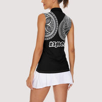 Samoa Traditional Tattoo Women Sleeveless Polo Shirt Tribal Tatau Pattern