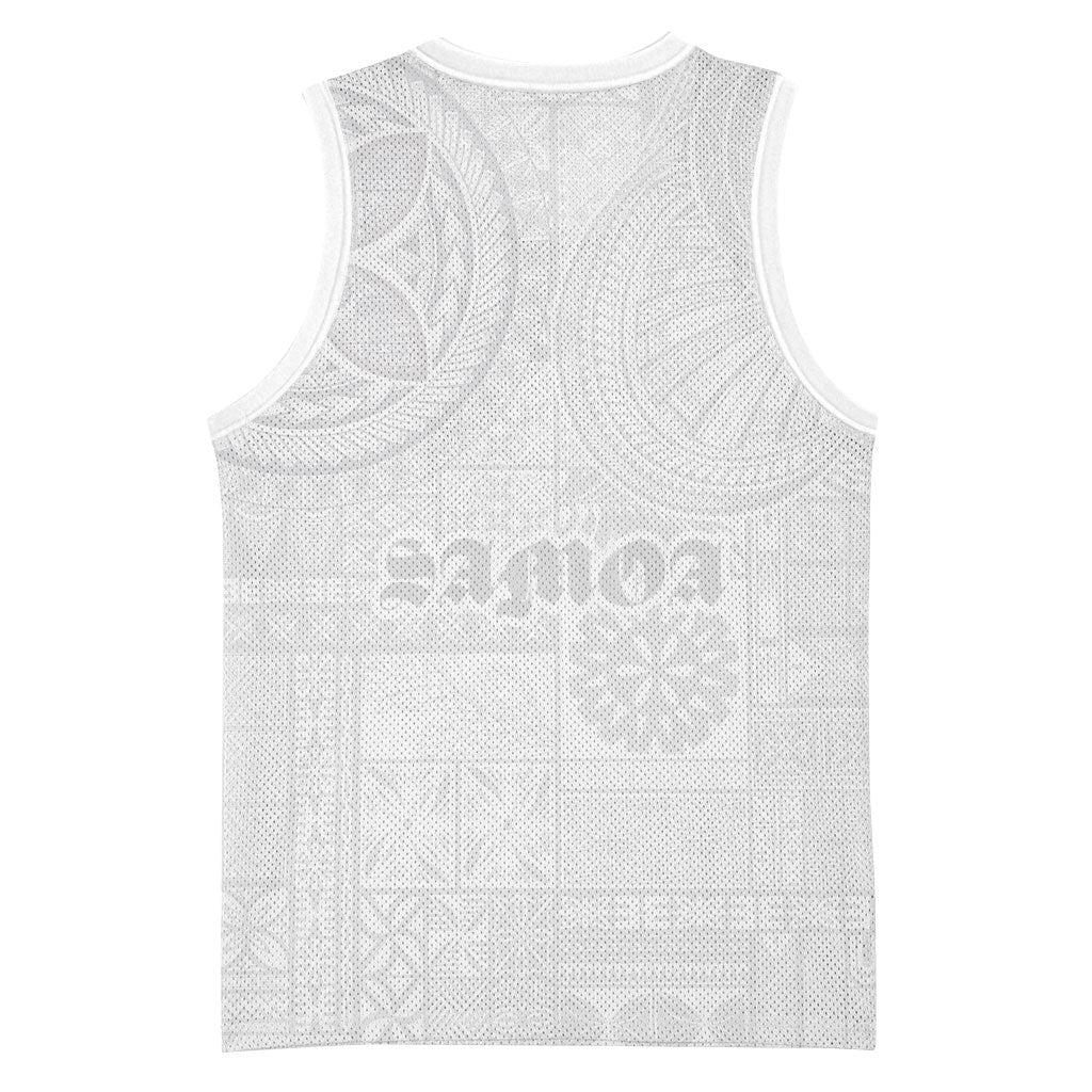 Samoa Lotu Tamaiti Basketball Jersey Tribal Tatau with Siapo Pattern