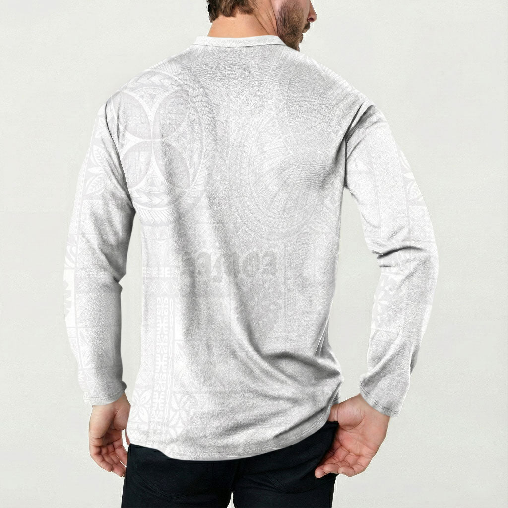 Samoa Lotu Tamaiti Button Sweatshirt Tribal Tatau with Siapo Pattern