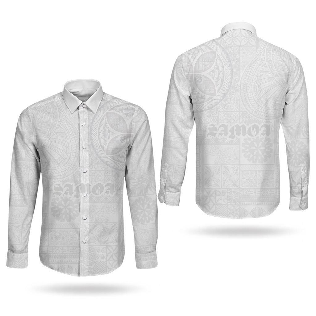 Samoa Lotu Tamaiti Couples Matching Tank Maxi Dress and Long Sleeve Button Shirt Tribal Tatau with Siapo Pattern