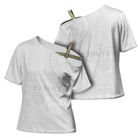 Samoa Lotu Tamaiti Cross Shoulder Shirt Tribal Tatau with Siapo Pattern