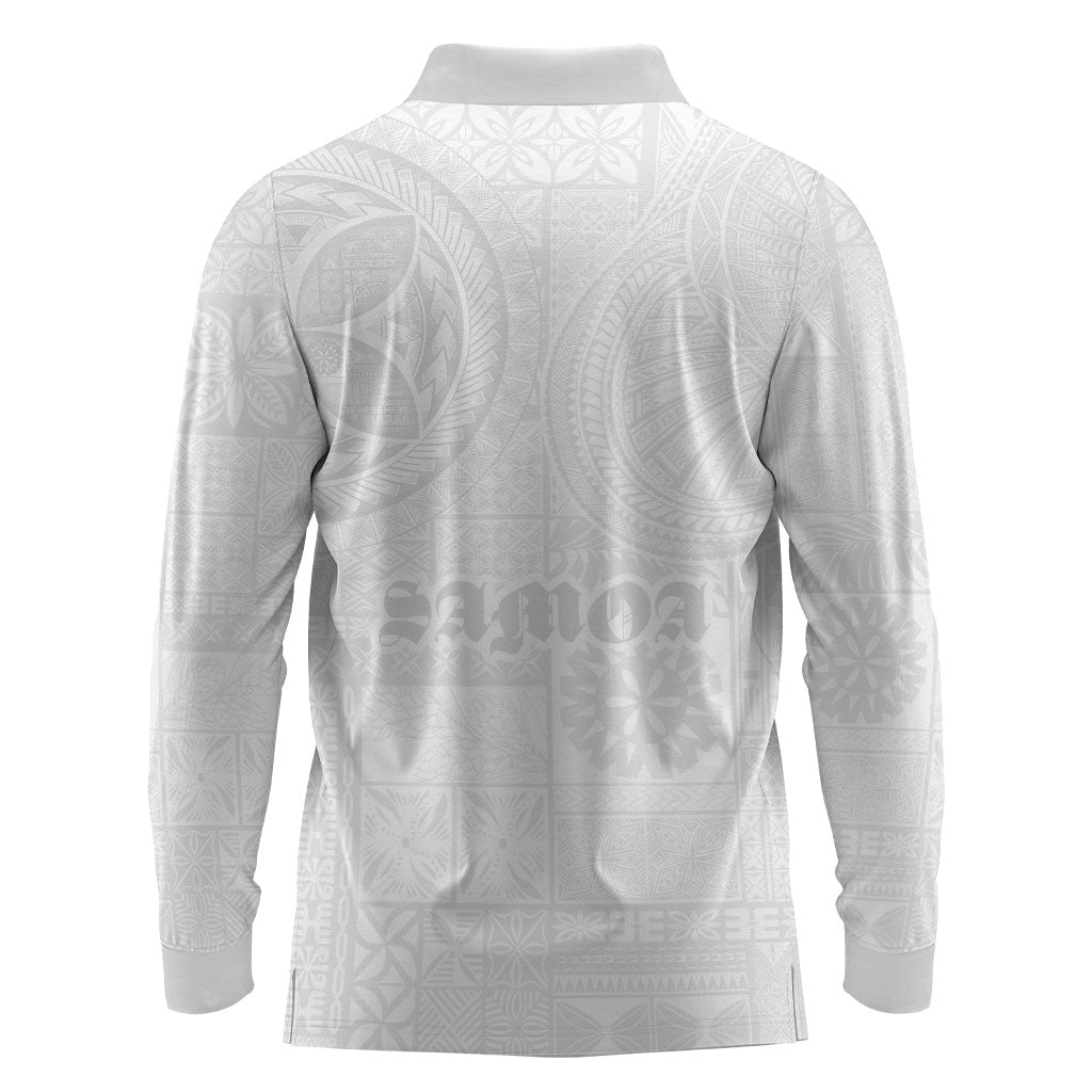 Samoa Lotu Tamaiti Long Sleeve Polo Shirt Tribal Tatau with Siapo Pattern