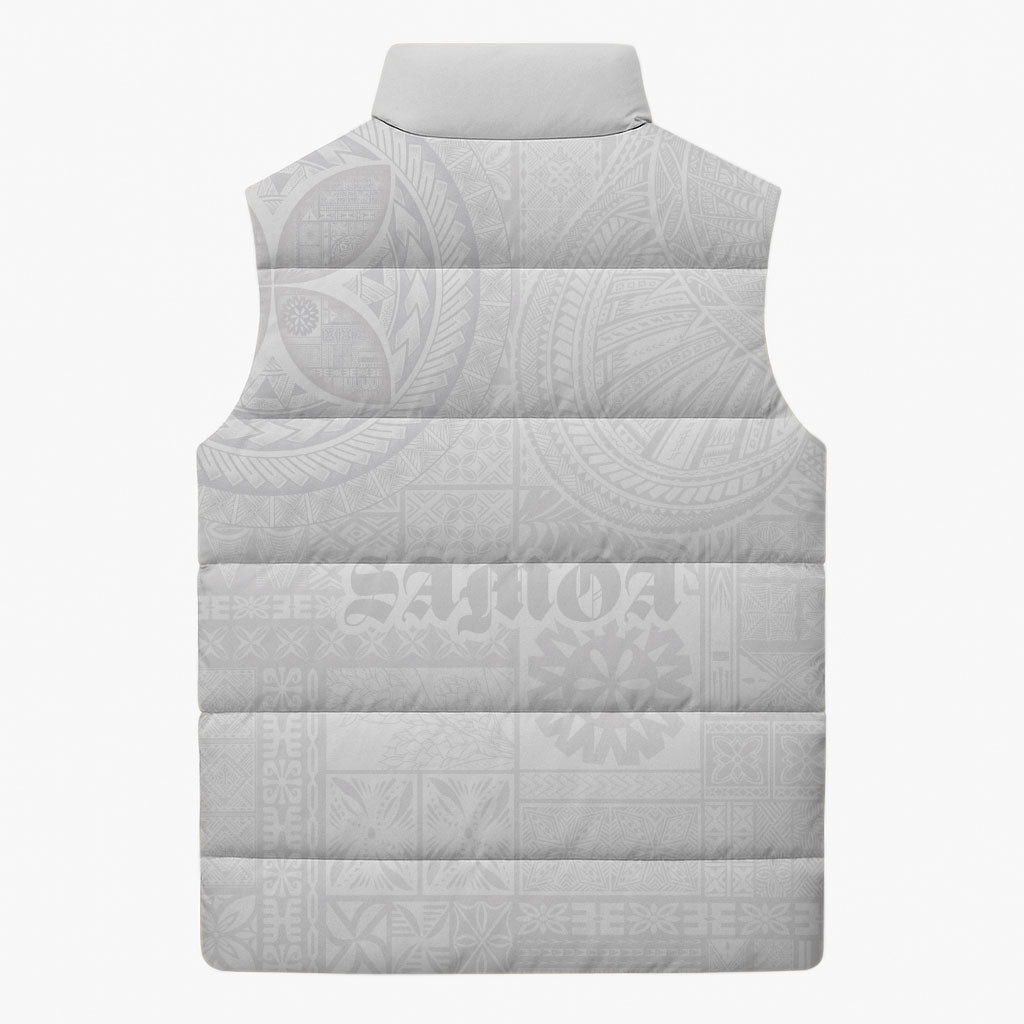 Samoa Lotu Tamaiti Sleeveless Puffer Jacket Tribal Tatau with Siapo Pattern