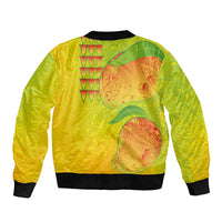 Hawaiian Mango Bomber Jacket Polynesian Art Pattern and Kakau Tattoo