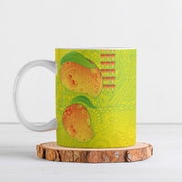 Hawaiian Mango Ceramic Mug Polynesian Art Pattern and Kakau Tattoo
