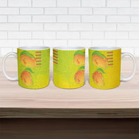 Hawaiian Mango Ceramic Mug Polynesian Art Pattern and Kakau Tattoo