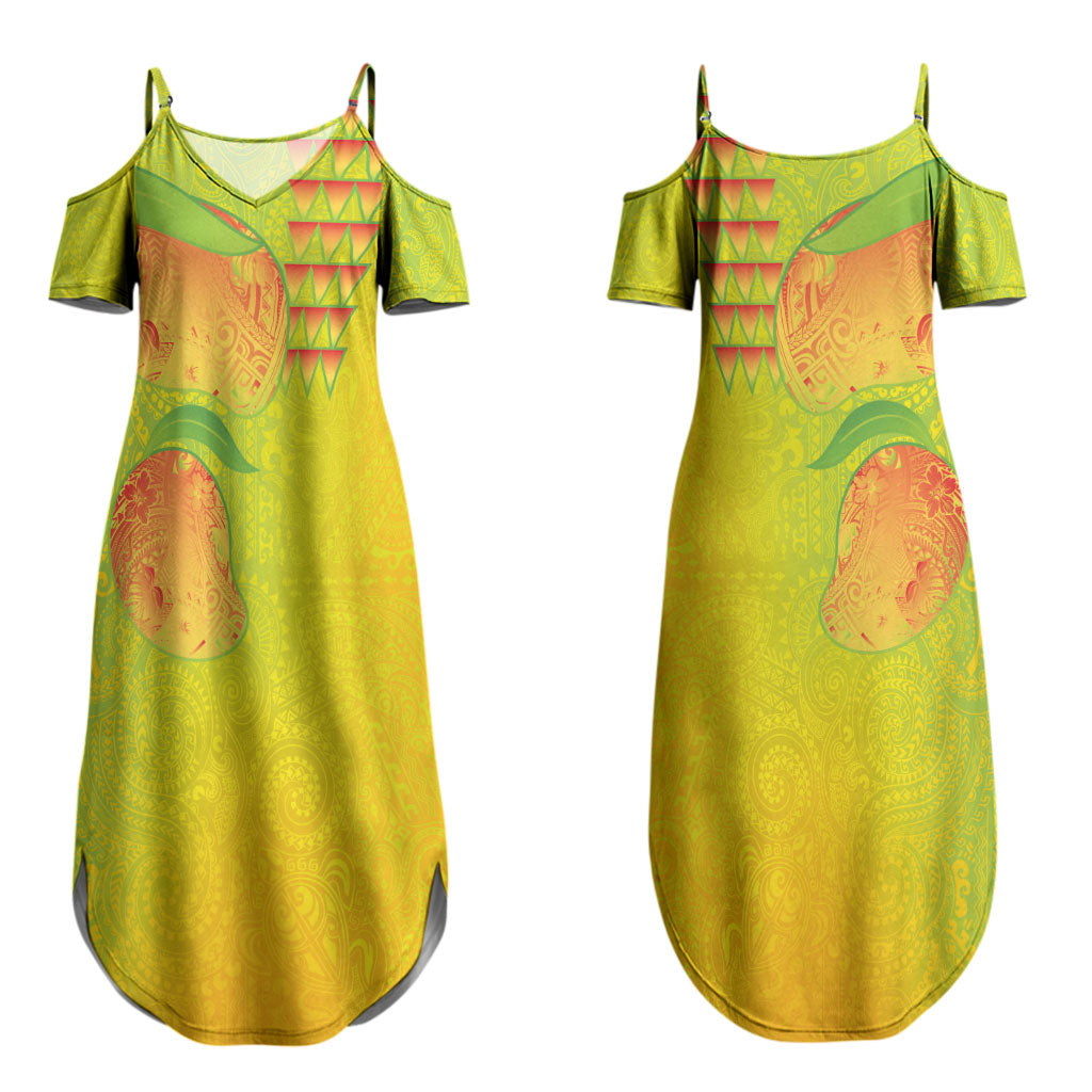 Hawaiian Mango Couples Matching Summer Maxi Dress and Hawaiian Shirt Polynesian Art Pattern and Kakau Tattoo