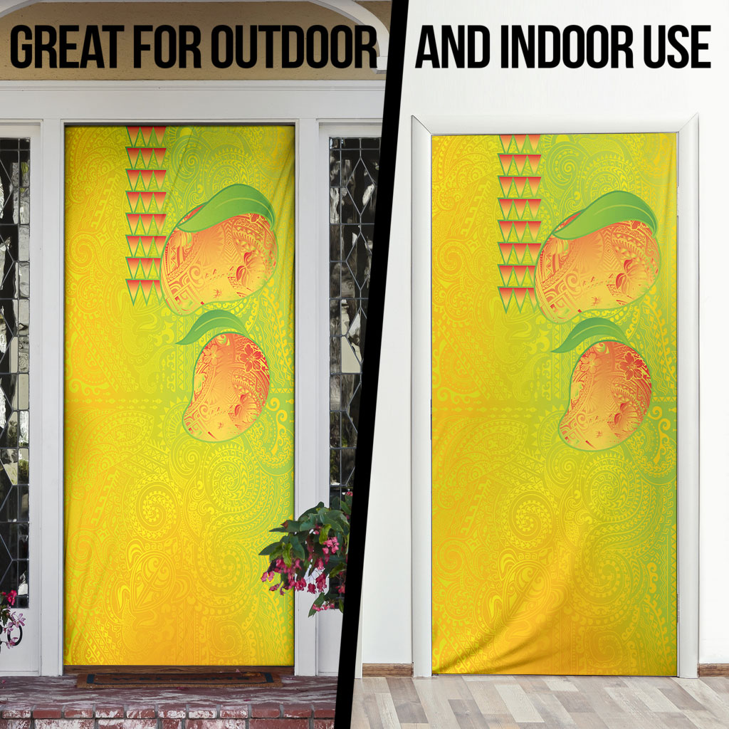 Hawaiian Mango Door Cover Polynesian Art Pattern and Kakau Tattoo