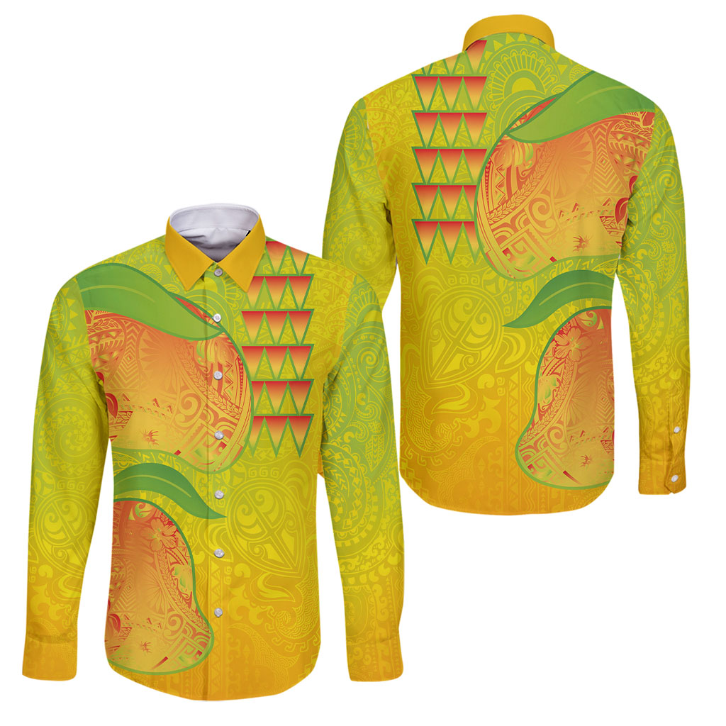 Hawaiian Mango Family Matching Off Shoulder Short Dress and Hawaiian Shirt Polynesian Art Pattern and Kakau Tattoo