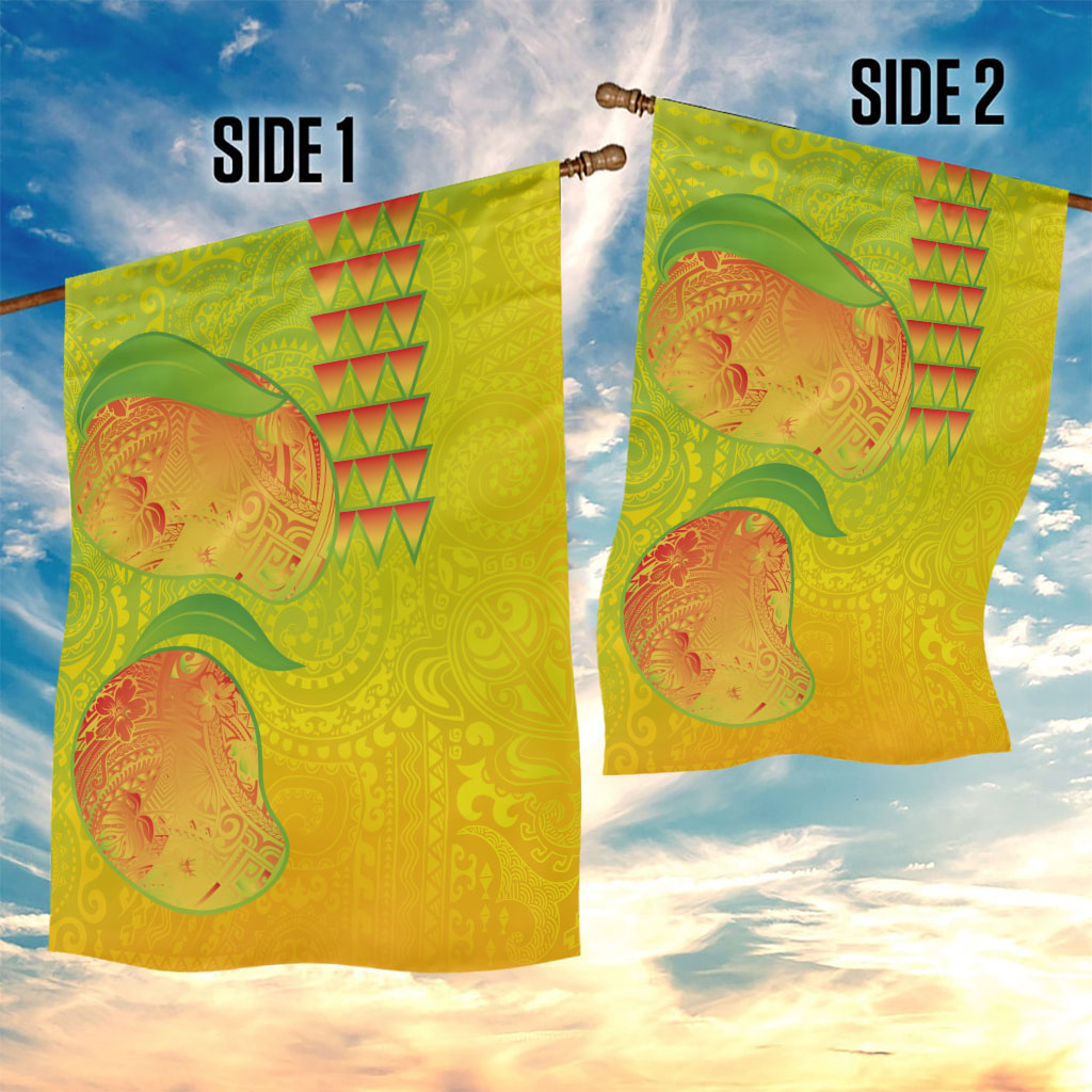 Hawaiian Mango Garden Flag Polynesian Art Pattern and Kakau Tattoo