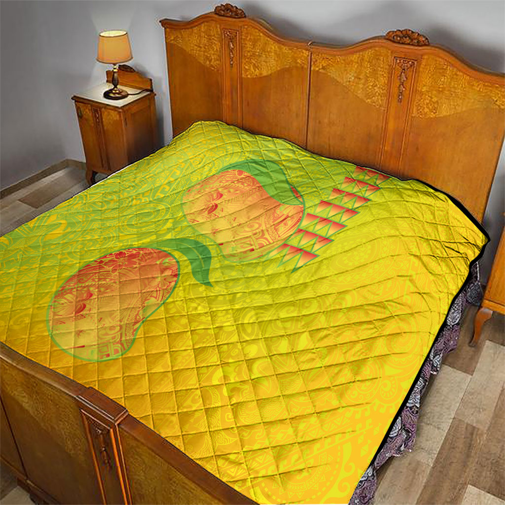 Hawaiian Mango Quilt Polynesian Art Pattern and Kakau Tattoo