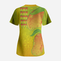 Hawaiian Mango Scrub Top Polynesian Art Pattern and Kakau Tattoo LT03 - Polynesian Pride