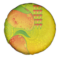 Hawaiian Mango Spare Tire Cover Polynesian Art Pattern and Kakau Tattoo