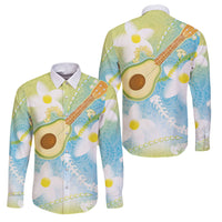 Hawaiian Ukulele Avocado Family Matching Mermaid Dress and Hawaiian Shirt Leis and Polynesian Pattern