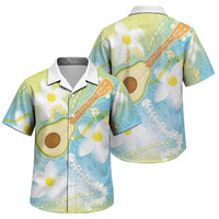 Hawaiian Ukulele Avocado Family Matching Mermaid Dress and Hawaiian Shirt Leis and Polynesian Pattern