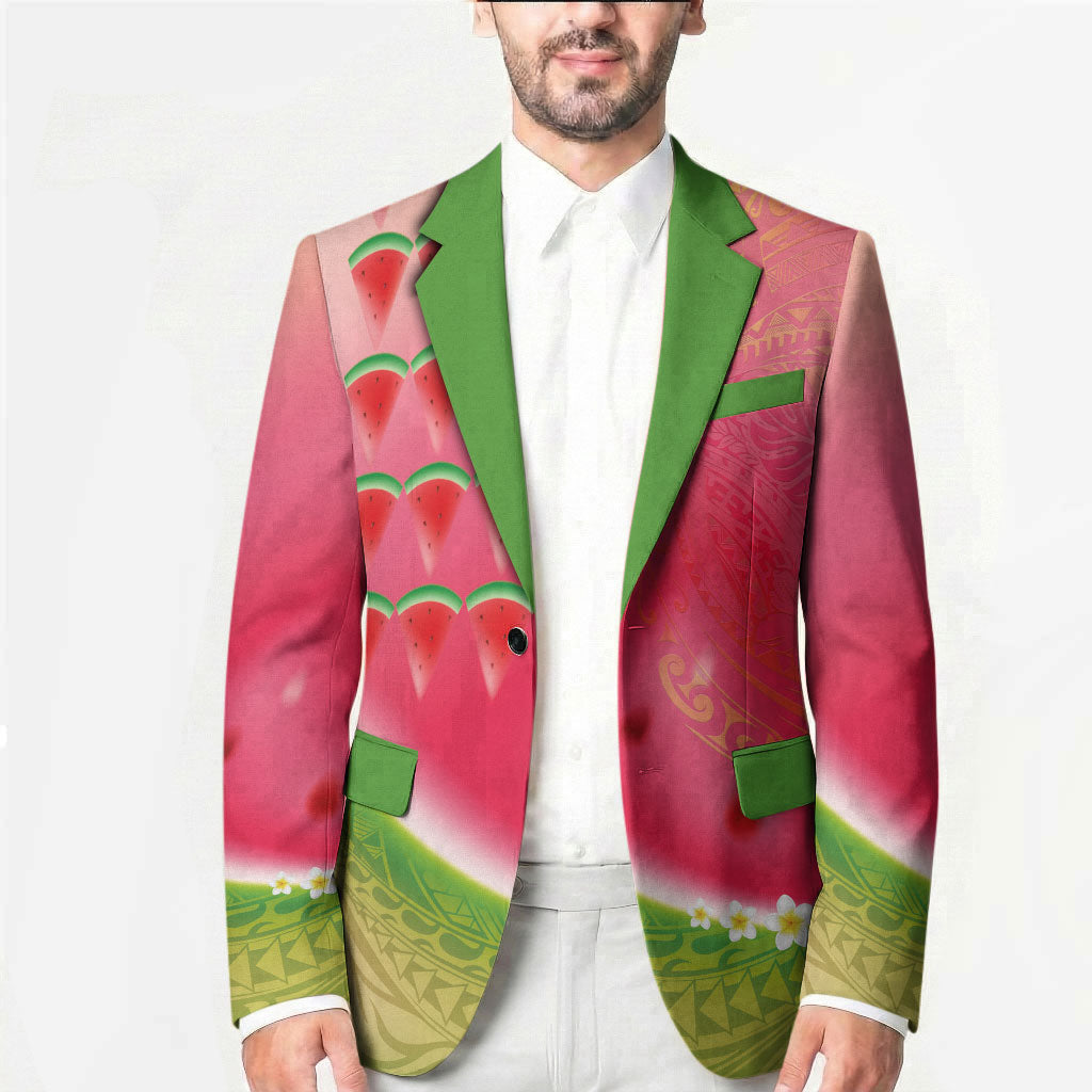 Hawaiian Watermelon Blazer with Kakau Art Tattoo