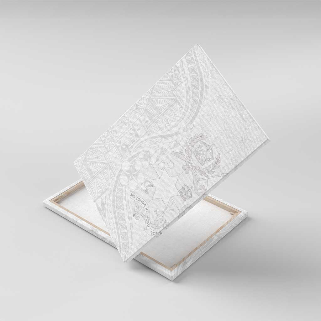 Tonga Faka Sepitema Canvas Wall Art Ngatu Pattern with Plumeria and Hibiscus