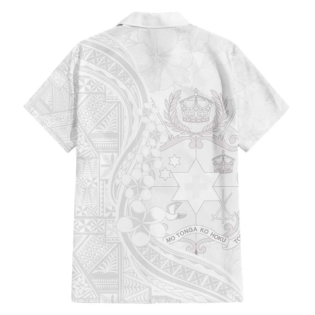 Tonga Faka Sepitema Family Matching Tank Maxi Dress and Hawaiian Shirt Ngatu Pattern with Plumeria and Hibiscus