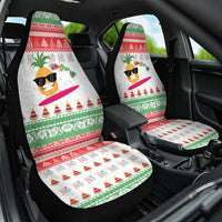 Hawaiian Mele Kalikimaka Car Seat Cover Funny Pineapple Surfing with Map Christmas Stripe Elements