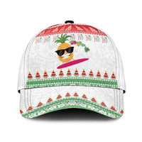Hawaiian Mele Kalikimaka Classic Cap Funny Pineapple Surfing with Map Christmas Stripe Elements