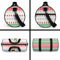Hawaiian Mele Kalikimaka Duffle Bag Funny Pineapple Surfing with Map Christmas Stripe Elements