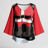 Polynesian Santa Claus Costume Funny Kimono Sleeve Blouse
