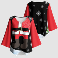 Polynesian Santa Claus Costume Funny Kimono Sleeve Blouse