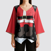 Polynesian Santa Claus Costume Funny Kimono Sleeve Blouse
