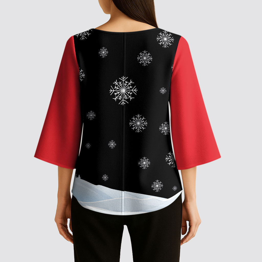 Polynesian Santa Claus Costume Funny Kimono Sleeve Blouse