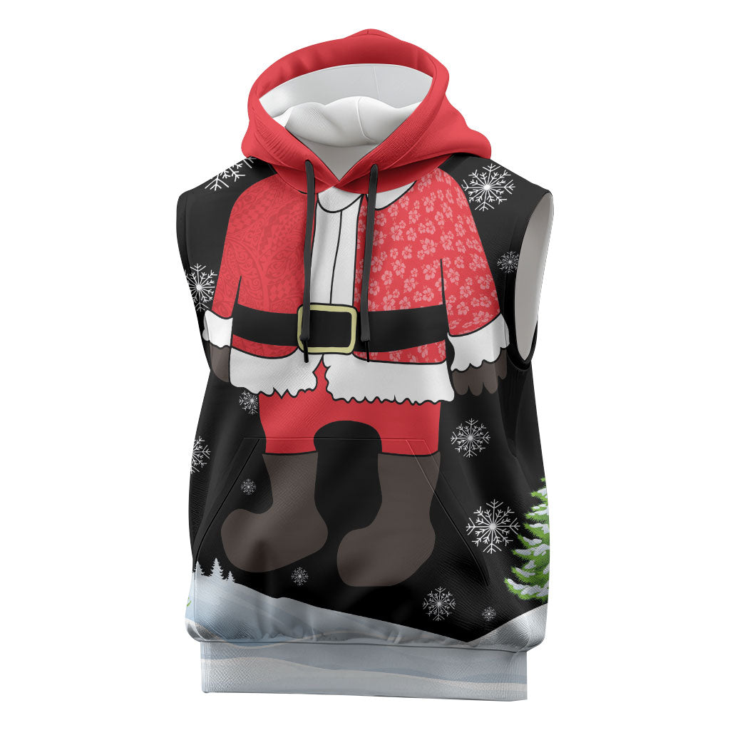 Polynesian Santa Claus Costume Funny Sleeveless Hoodie