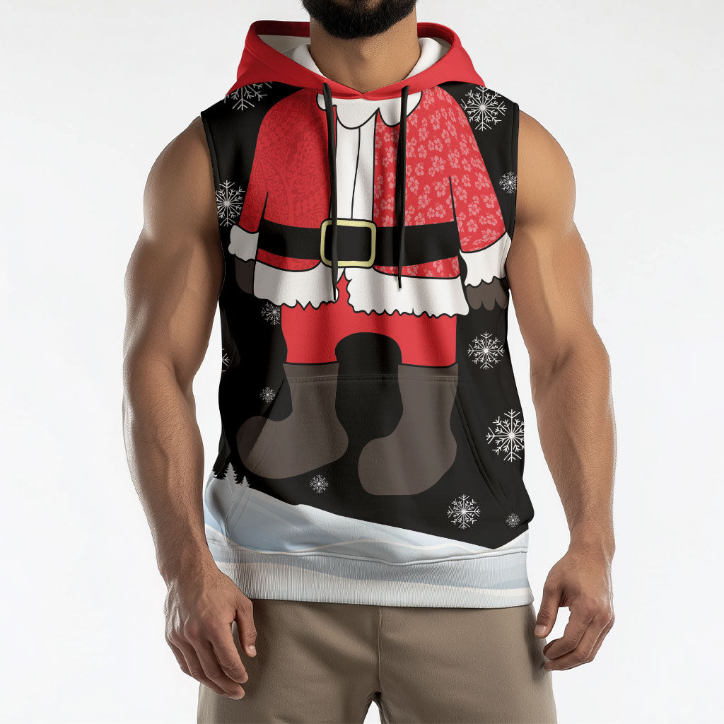 Polynesian Santa Claus Costume Funny Sleeveless Hoodie