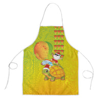 Hawaiian Mango Mele Kalikimaka Apron Santa Claus Surfing with Turtle Mango Christmas