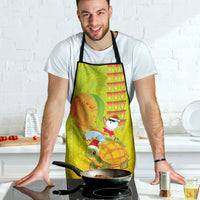 Hawaiian Mango Mele Kalikimaka Apron Santa Claus Surfing with Turtle Mango Christmas
