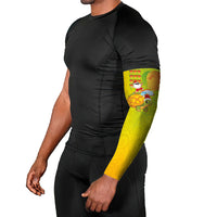 Hawaiian Mango Mele Kalikimaka Arm Sleeves Santa Claus Surfing with Turtle Mango Christmas