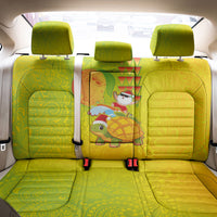 Hawaiian Mango Mele Kalikimaka Back Car Seat Cover Santa Claus Surfing with Turtle Mango Christmas