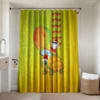 Hawaiian Mango Mele Kalikimaka Bathroom Set Santa Claus Surfing with Turtle Mango Christmas
