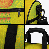 Hawaiian Mango Mele Kalikimaka Duffle Bag Santa Claus Surfing with Turtle Mango Christmas