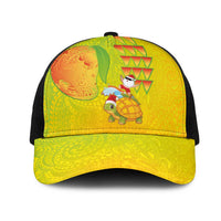 Hawaiian Mango Mele Kalikimaka Mesh Trucker Cap Santa Claus Surfing with Mango Christmas Turtle
