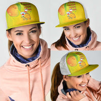 Hawaiian Mango Mele Kalikimaka Mesh Trucker Cap Santa Claus Surfing with Mango Christmas Turtle