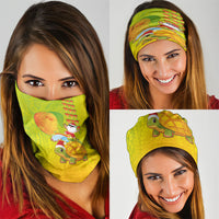 Hawaiian Mango Mele Kalikimaka Neck Gaiter Santa Claus Surfing with Turtle Mango Christmas