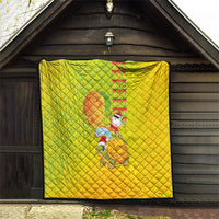 Hawaiian Mango Mele Kalikimaka Quilt Santa Claus Surfing with Turtle Mango Christmas