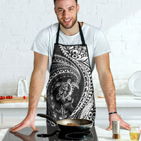 Hawaiian Turtle and Shark Apron Kakau Tribal with Polynesian Pattern Black Color