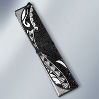 Hawaiian Turtle and Shark Auto Sun Shade Kakau Tribal with Polynesian Pattern Black Color