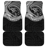 Hawaiian Turtle and Shark Car Mats Kakau Tribal with Polynesian Pattern Black Color