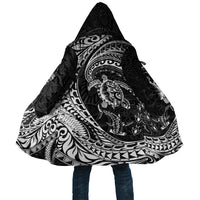 Hawaiian Turtle and Shark Cloak Kakau Tribal with Polynesian Pattern Black Color