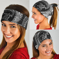 Hawaiian Turtle and Shark Neck Gaiter Kakau Tribal with Polynesian Pattern Black Color