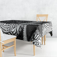 Hawaiian Turtle and Shark Tablecloth Kakau Tribal with Polynesian Pattern Black Color