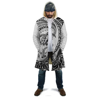 Hawaiian Turtle and Shark Cloak Kakau Tribal with Polynesian Pattern White Color