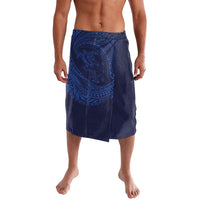 Hawaiian Turtle and Shark Lavalava Kakau Tribal with Polynesian Pattern Blue Color