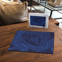 Hawaiian Turtle and Shark Puzzle Kakau Tribal with Polynesian Pattern Blue Color